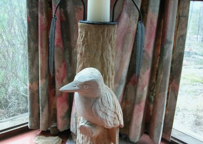 carved sandstone kookaburra