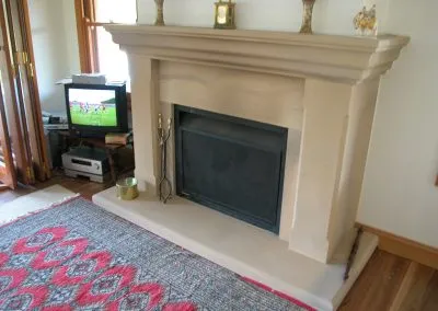 sandstone fireplace