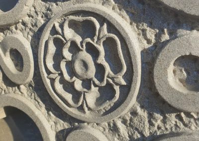 carved sandstone tudor rose