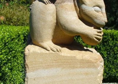 sandstone possum carving