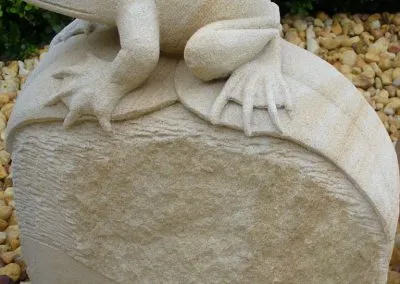 sandstone frog carving