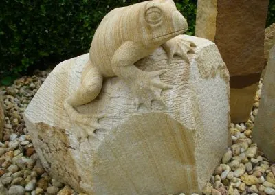 sandstone frog carving