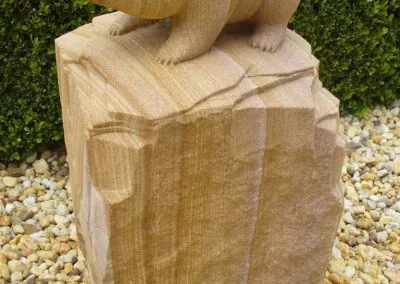 sandstone wombat carving